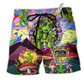 Beach Short / Adults / S Hippie Alien Peace Life Color Cool Style - Beach Short Reefox - Owls Matrix LTD