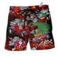 Beach Short / Adults / S Hot Rod Merry Christmas Cool - Beach Short Reefox - Owls Matrix LTD