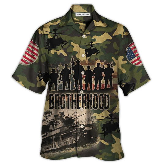 Hawaiian Shirt / Adults / S Veteran Thanks For Your Brave Veteran Brotherhood - Hawaiian Shirt - Reefox