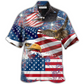 Hawaiian Shirt / Adults / S America 4th Of July America Eagle Freedom - Hawaiian Shirt - Reefox