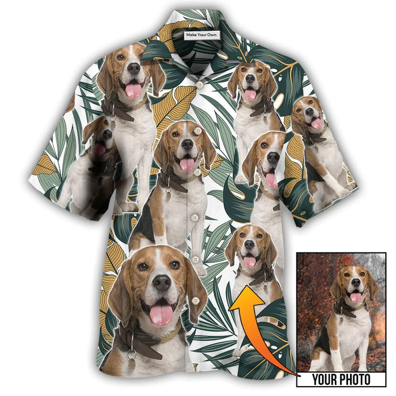 1 / Adults / S Dog Summer Aloha Custom Photo - Hawaiian Shirt - Reefox