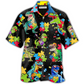 Hawaiian Shirt / Adults / S Autism Dinosaur Black - Hawaiian Shirt - Reefox