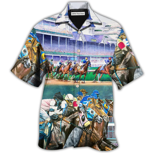 Hawaiian Shirt / Adults / S Horse Racing We Love Amazing Style - Hawaiian Shirt - Reefox