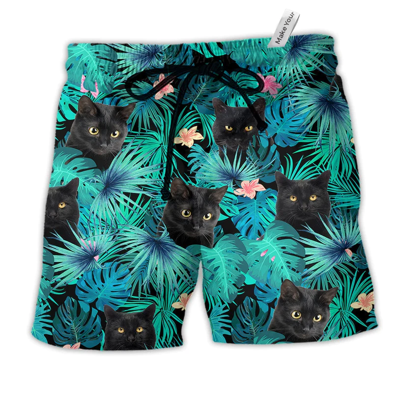 Beach Short / Adults / S Cat Lover Black Cat - Beach Short Reefox - Owls Matrix LTD