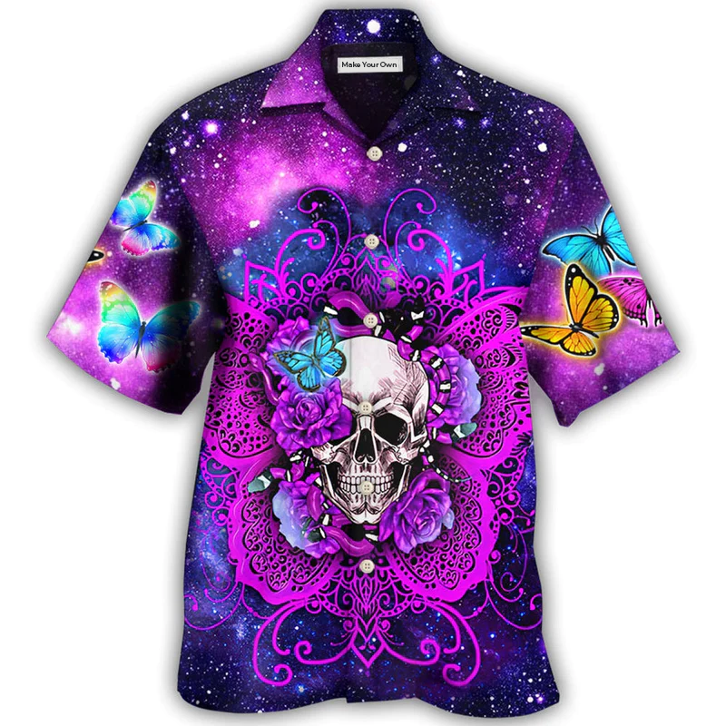 Hawaiian Shirt / Adults / S Skull Butterfly Snake Lighting Flower - Hawaiian Shirt - Reefox