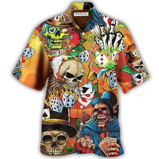 Hawaiian Shirt / Adults / S Poker Skull Life Style - Hawaiian Shirt - Reefox