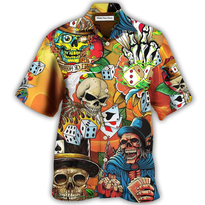 Hawaiian Shirt / Adults / S Poker Skull Life Style - Hawaiian Shirt - Reefox