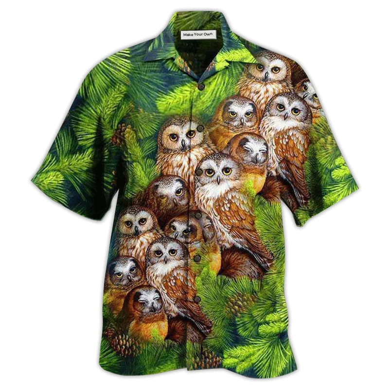 Hawaiian Shirt / Adults / S Owl Love Animals Life Style Lovely - Hawaiian Shirt - Reefox