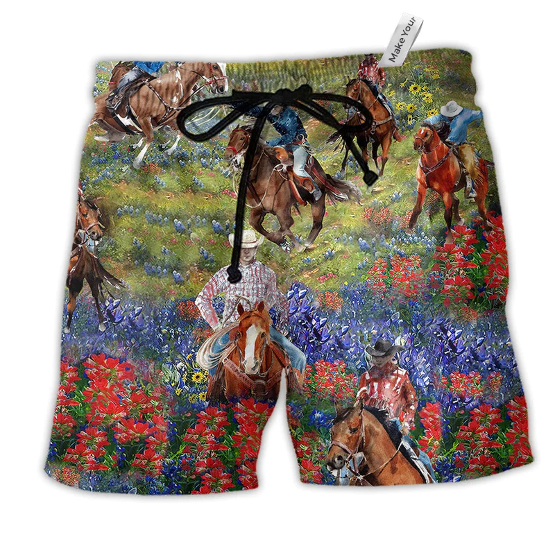 Beach Short / Adults / S Cowboy Flowers Love Their Life - Beach Short Reefox - Owls Matrix LTD