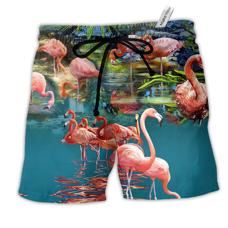 Beach Short / Adults / S Flamingo You're Flamazing Style - Beach Short Reefox - Owls Matrix LTD