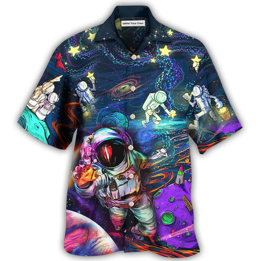 Hawaiian Shirt / Adults / S Hippie Peace Life In To The Galaxy Sky - Hawaiian Shirt - Reefox