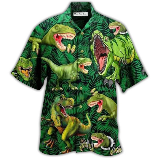 Hawaiian Shirt / Adults / S Dinosaur Strong Love Life Style - Hawaiian Shirt - Reefox