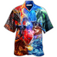 Hawaiian Shirt / Adults / S Dragon And Wolf Fighting - Hawaiian Shirt - Reefox