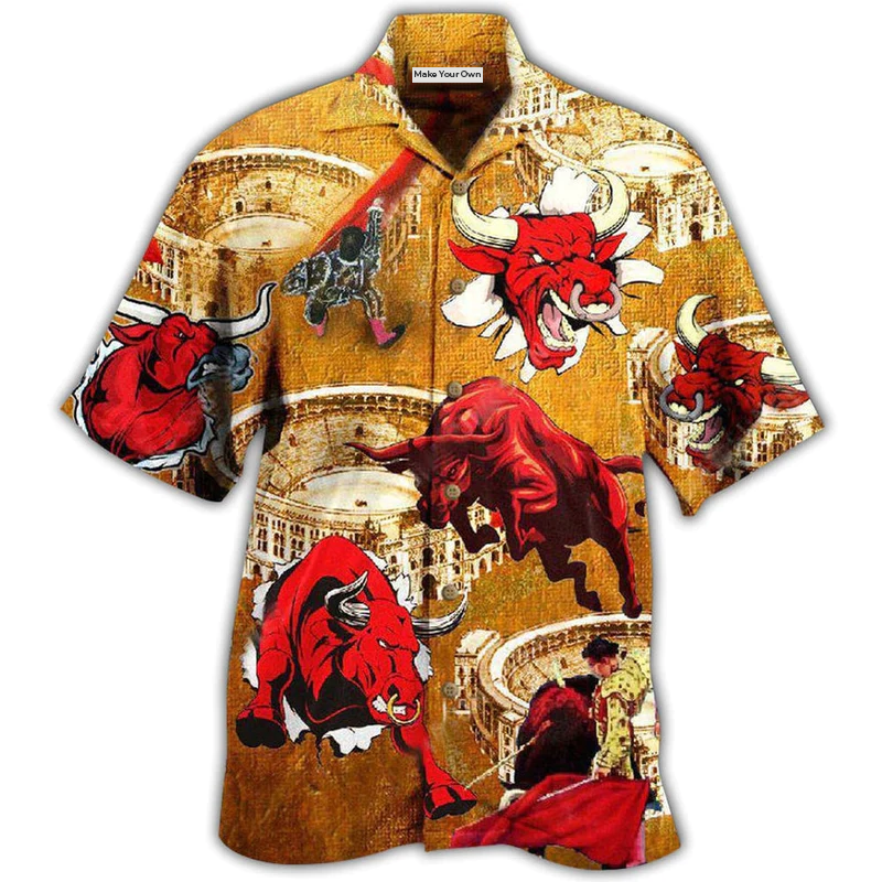 Hawaiian Shirt / Adults / S Bull Animals Do Not Win Bull Fight - Hawaiian Shirt - Reefox