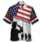 Hawaiian Shirt / Adults / S Veteran I Am A Dad Grandpa And A Veteran With Usa Flag - Hawaiian Shirt - Reefox