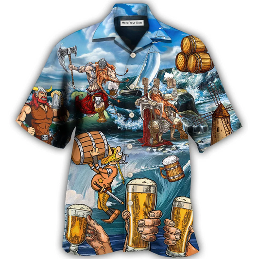 Hawaiian Shirt / Adults / S Viking Beer Style I Love It And I Drink It - Hawaiian Shirt - Reefox