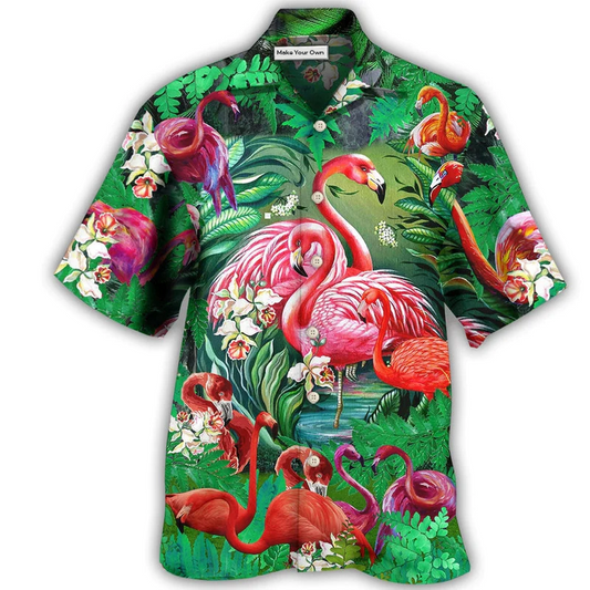 Hawaiian Shirt / Adults / S Flamingo Pink Love Life - Hawaiian Shirt - Reefox