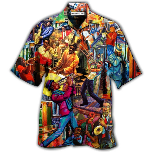 Hawaiian Shirt / Adults / S Jazz Music Birthplace Of Jazz Music - Hawaiian Shirt - Reefox