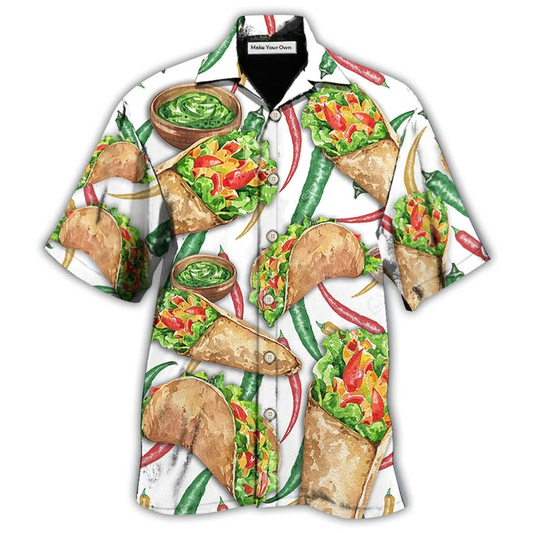 Hawaiian Shirt / Adults / S Food Burritos Make Me Happy Delicious Meal - Hawaiian Shirt - Reefox