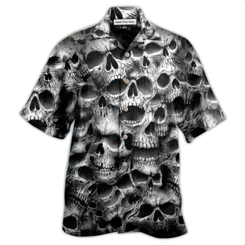 Hawaiian Shirt / Adults / S Skull No Fear No Pain - Hawaiian Shirt - Reefox