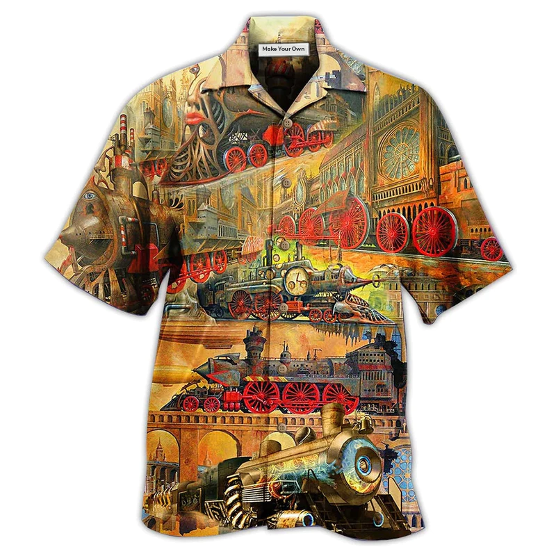 Hawaiian Shirt / Adults / S Train My Life Is A Train - Hawaiian Shirt - Reefox