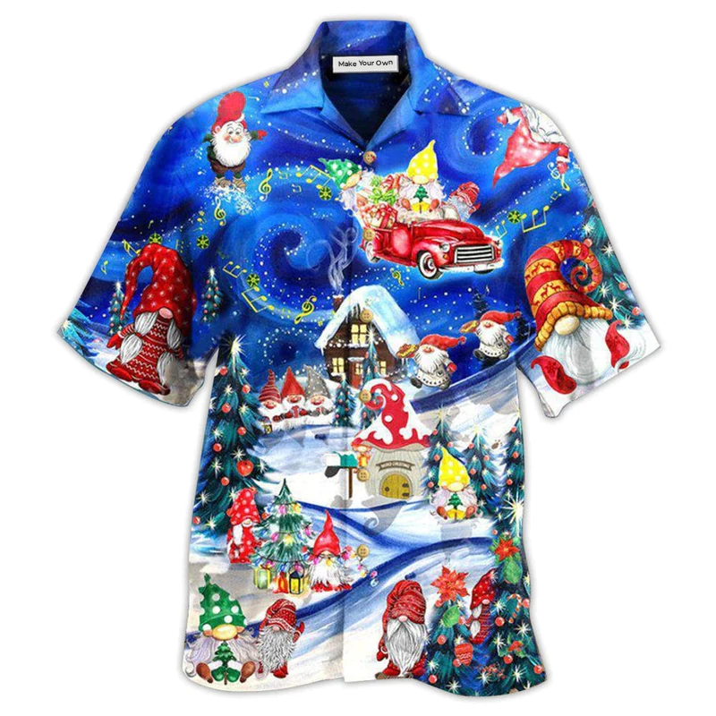 Hawaiian Shirt / Adults / S Christmas Hanging With My Gnomies And Car - Hawaiian Shirt - Reefox