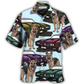 Hawaiian Shirt / Adults / S Car Muscle Car And Dog - Hawaiian Shirt - Reefox
