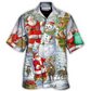 Hawaiian Shirt / Adults / S Christmas Santa Claus Snowman Elf So Happy Art Style - Hawaiian Shirt - Reefox