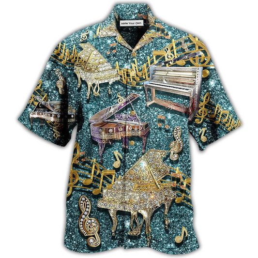 Hawaiian Shirt / Adults / S Piano Music Love Diamond Cool - Hawaiian Shirt - Reefox