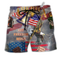 Beach Short / Adults / S America Let Freedom Reign - Beach Short Reefox - Owls Matrix LTD