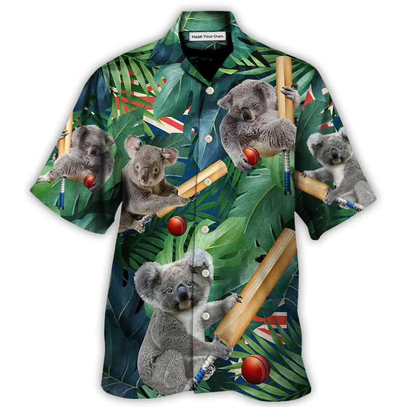 Cricket Koala Funny Lover Cricket And Koala - Hawaiian Shirt - Reefox