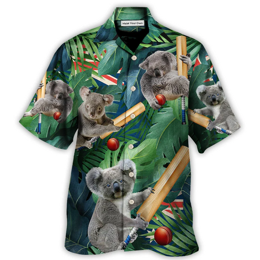 Cricket Koala Funny Lover Cricket And Koala - Hawaiian Shirt - Reefox