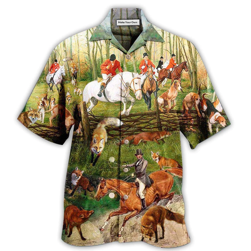 Hawaiian Shirt / Adults / S Hunting Fox Hunting Weekend Forecast - Hawaiian Shirt - Reefox