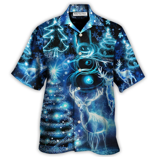 Hawaiian Shirt / Adults / S Christmas Deer Snowman Tree Glow Light Style - Hawaiian Shirt - Reefox