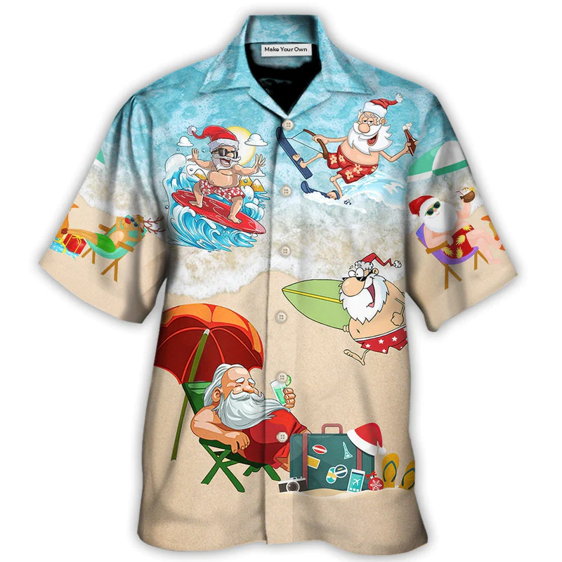Hawaiian Shirt / Adults / S Christmas Santa Play On Beach - Hawaiian Shirt - Reefox