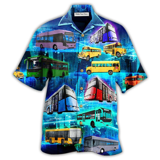 Hawaiian Shirt / Adults / S Bus Take A Bus Take An Amazing Journey - Hawaiian Shirt - Reefox