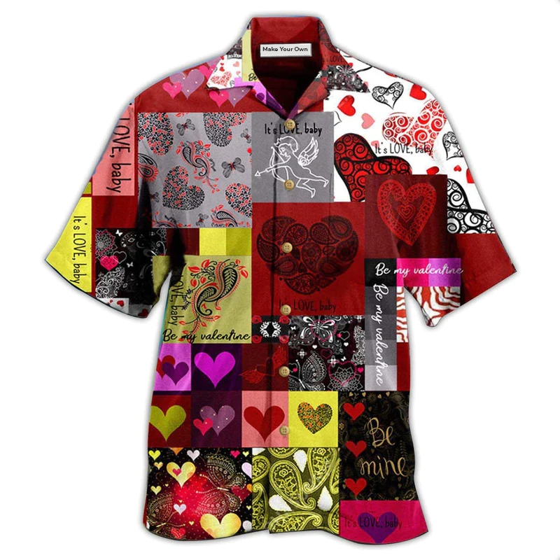 Hawaiian Shirt / Adults / S Valentine Beautiful Heart Paisley - Hawaiian Shirt - Reefox