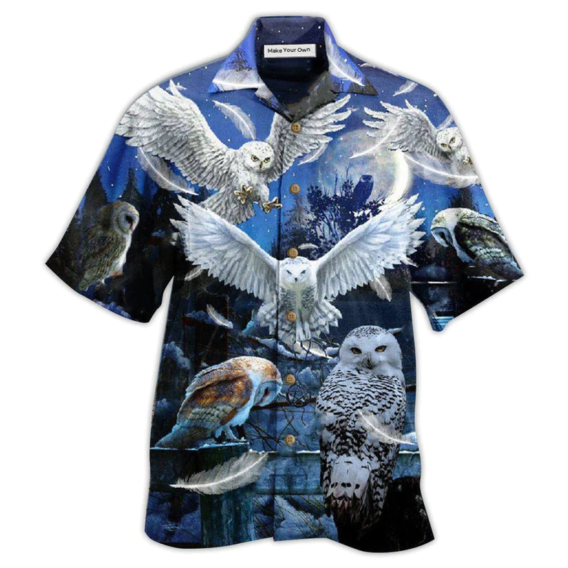 Hawaiian Shirt / Adults / S Owl Sing At Silent Night Cool Style - Hawaiian Shirt - Reefox
