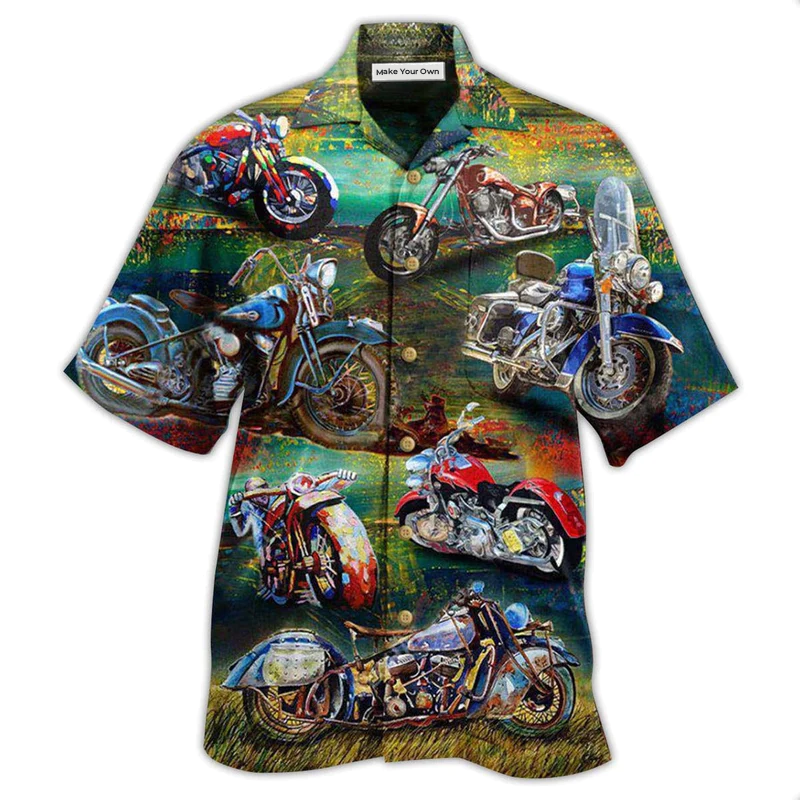 Hawaiian Shirt / Adults / S Motorcycle Freedom Is A Full Tank Happy With Road - Hawaiian Shirt - Reefox