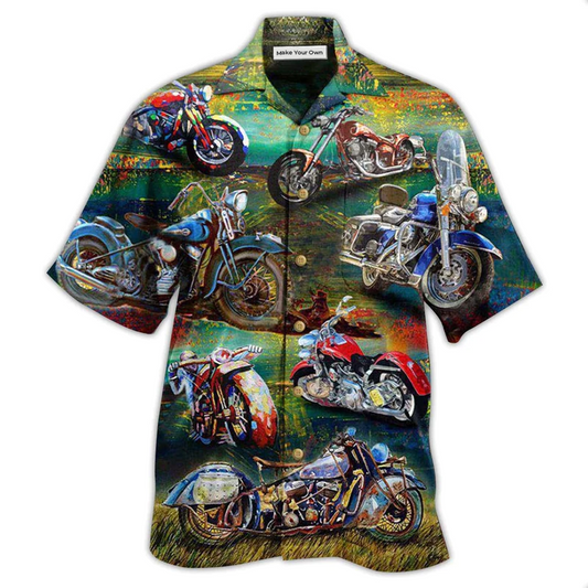Hawaiian Shirt / Adults / S Motorcycle Freedom Is A Full Tank Happy With Road - Hawaiian Shirt - Reefox