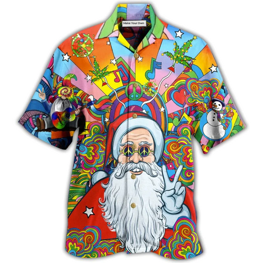 Hawaiian Shirt / Adults / S Hippie Funny Santa Claus - Hawaiian Shirt - Reefox