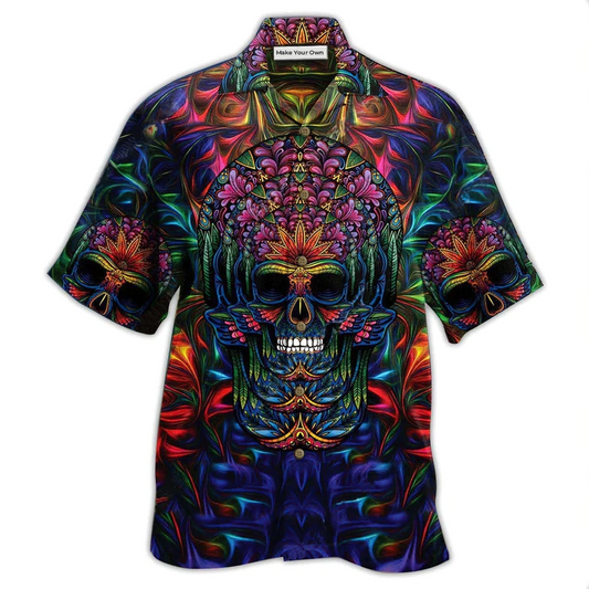 Hawaiian Shirt / Adults / S Skull Awesome Amazing - Hawaiian Shirt - Reefox