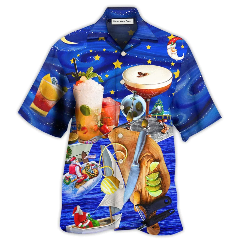 Hawaiian Shirt / Adults / S Cocktail Merry Christmas Love Sky - Hawaiian Shirt - Reefox