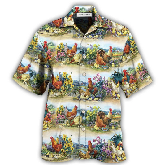 Hawaiian Shirt / Adults / S Chicken Family Countryside - Hawaiian shirt - Reefox
