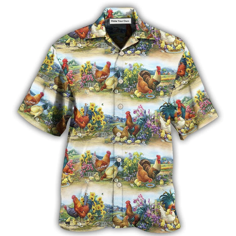 Hawaiian Shirt / Adults / S Chicken Family Countryside - Hawaiian shirt - Reefox