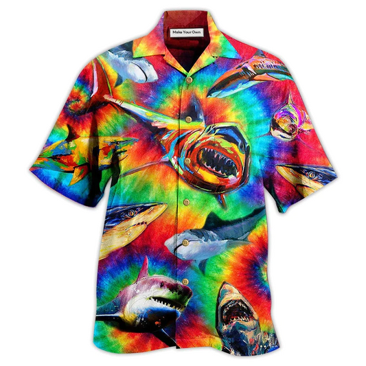 Hawaiian Shirt / Adults / S Shark Rainbow Style Cool - Hawaiian Shirt - Reefox