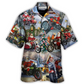Hawaiian Shirt / Adults / S Christmas Santa Claus Driving Motorcycle Bike Gift Light Art Style - Hawaiian Shirt - Reefox