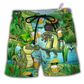 Beach Short / Adults / S Crocodile Loves Beer Everyday Funny - Beach Short Reefox - Owls Matrix LTD