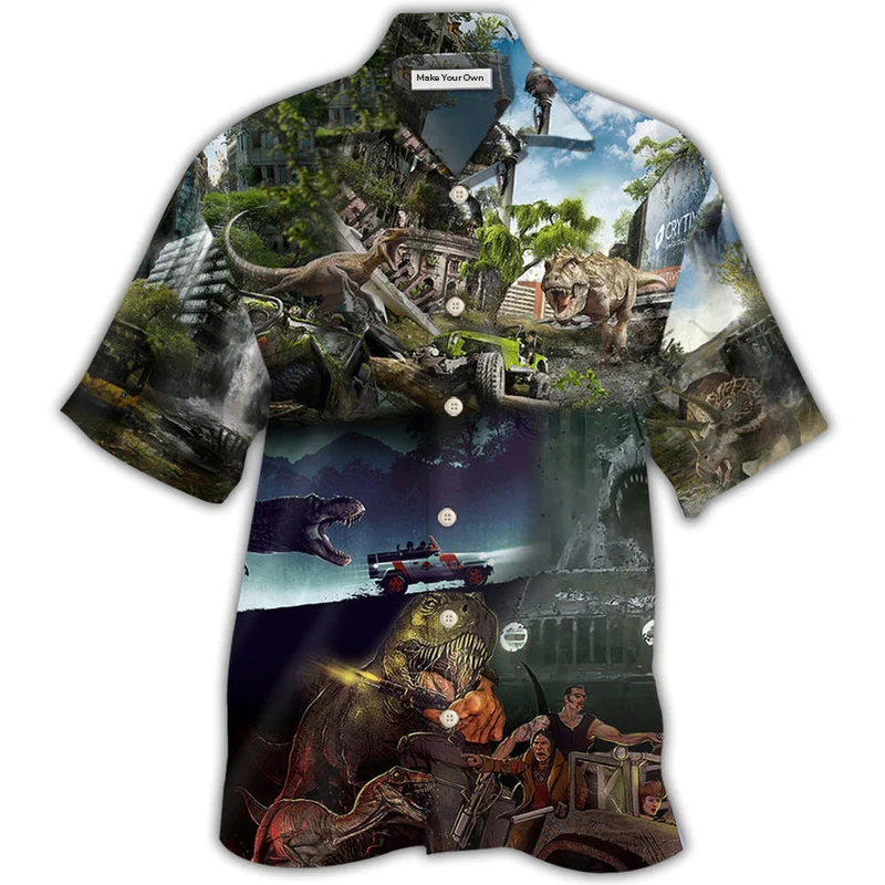 Hawaiian Shirt / Adults / S Dinosaur Jeep Strong Style - Hawaiian Shirt - Reefox