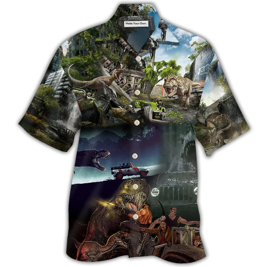 Hawaiian Shirt / Adults / S Dinosaur Jeep Strong Style - Hawaiian Shirt - Reefox